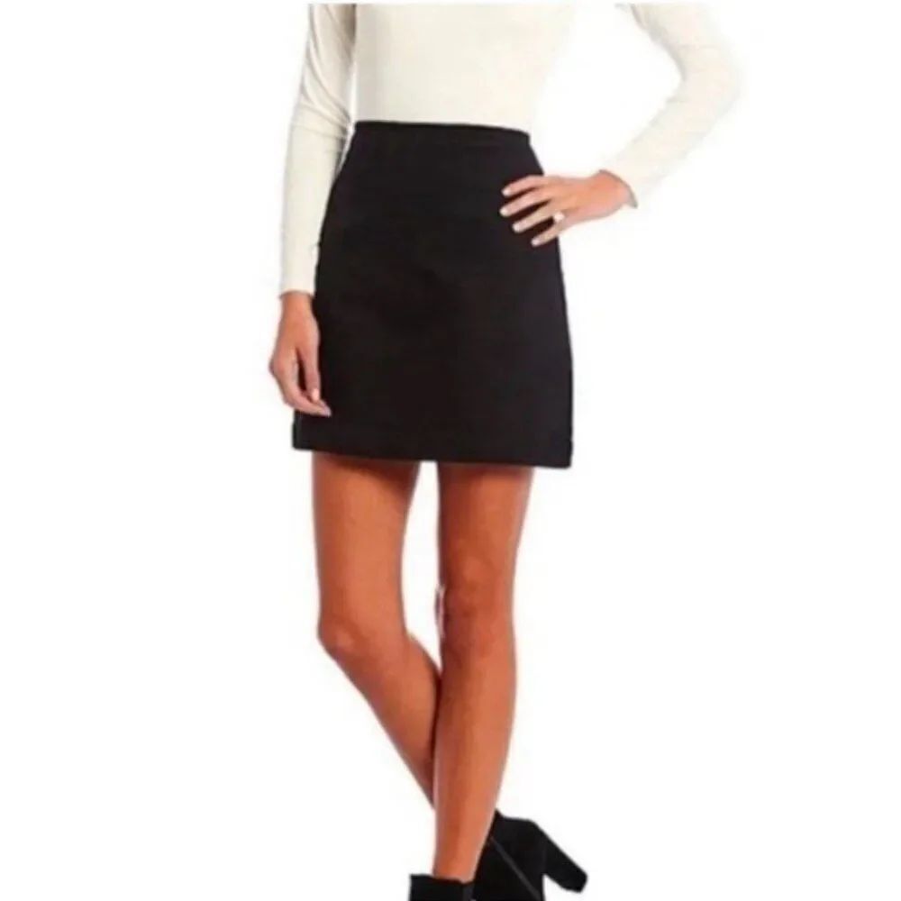 Banana Republic Womens Solid Black Work Career Mini Skirt 2 Xs Petite